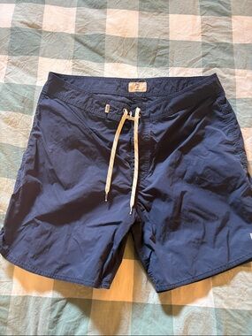 Vans Men's Navy Blue Swim Board Shorts with White Drawstring